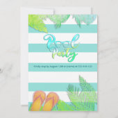 Invitation Cool plaisir été script pool fête d'anniversaire (Dos)