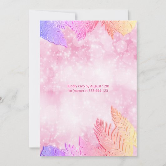 Invitation Cool plaisir été script pool fête d'anniversaire (Dos)