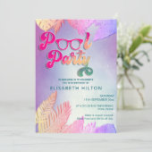 Invitation Cool plaisir été script pool fête d'anniversaire (Debout devant)