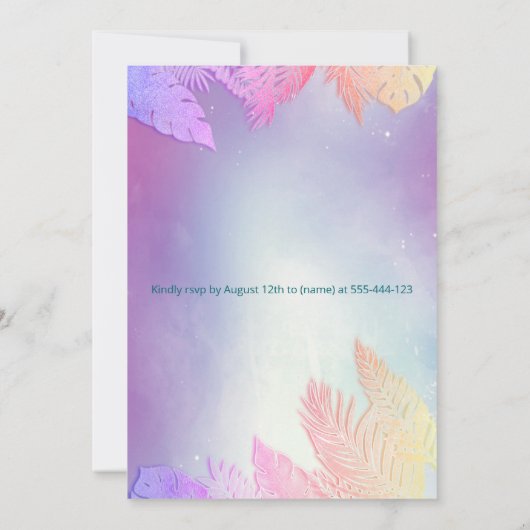 Invitation Cool plaisir été script pool fête d'anniversaire (Dos)