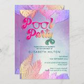 Invitation Cool plaisir été script pool fête d'anniversaire (Devant / Derrière)