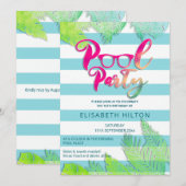 Invitation Cool plaisir été script pool fête d'anniversaire (Devant / Derrière)