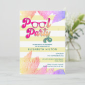 Invitation Cool plaisir été script pool fête d'anniversaire (Debout devant)