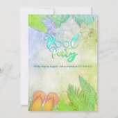 Invitation Cool plaisir été script pool fête d'anniversaire (Dos)