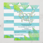 Invitation Cool plaisir été script pool fête d'anniversaire (Devant / Derrière)