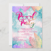 Invitation Cool plaisir été script pool fête d'anniversaire (Devant)