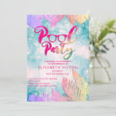 Invitation Cool plaisir été script pool fête d'anniversaire (Debout devant)