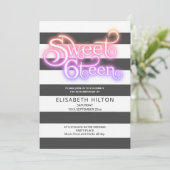 Invitation Cool plaisir moderne rayures typographie sweet six (Debout devant)