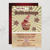 Invitation Cool plaisir rétro typographie échange de cookies (Devant / Derrière)