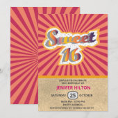Invitation Cool plaisir typographie rétro doux 16 (Devant / Derrière)
