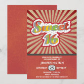 Invitation Cool plaisir typographie rétro doux 16 (Devant / Derrière)