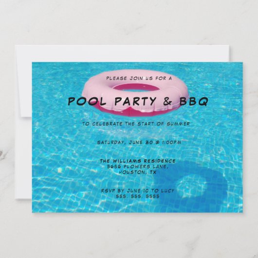 Invitation Cool Pool Party (Dos)