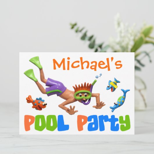 Invitation Cool Pool Party (Debout devant)