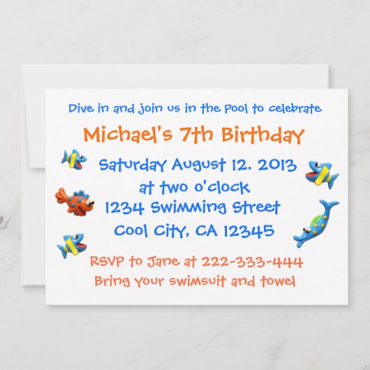 Invitation Cool Pool Party (Dos)