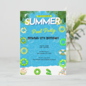 Invitation Cool Pool Party | Swimming Birthday (Debout devant)