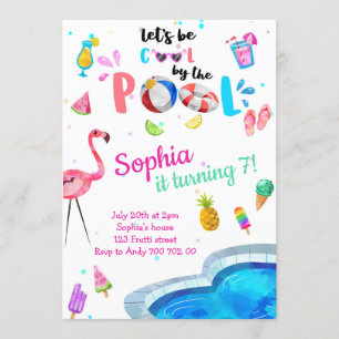 Invitation Cool près de la piscine Summer Girl Birthday Pool