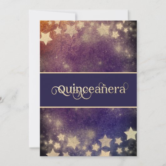 Invitation Cool princesse robe céleste étoiles lune (Dos)