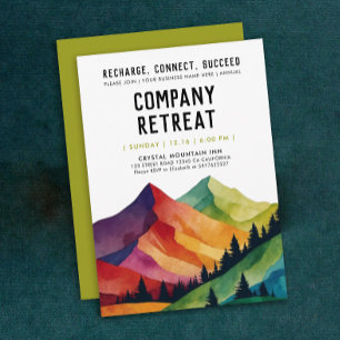 Invitation Cool Retraite Green Team Building Forest Watercolo