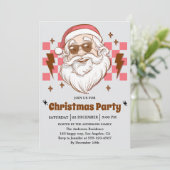 Invitation Cool Retro Santa Christmas Party (Debout devant)