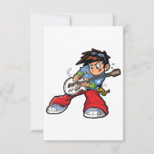 Invitation Cool Rock Star Guitariste Fun Musicien (Devant)