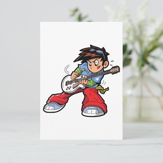 Invitation Cool Rock Star Guitariste Fun Musicien