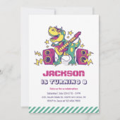 Invitation Cool Rockstar T-Rex Dinosaur Anniversaire de enfan (Devant)