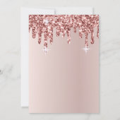 Invitation Cool Rose Gold Parties scintillant Drips Blush Pin (Dos)