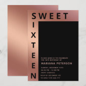 Invitation Cool rose or moderne simple typographie (Devant / Derrière)