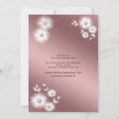 Invitation Cool Rose or robe perle sweet sixteen fleuri (Dos)