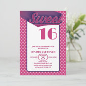 Invitation Cool rose rétro audacieuse typographie douce 16 (Debout devant)