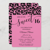 Invitation Cool rose Trendy séduisant léopard doux 16 (Devant / Derrière)