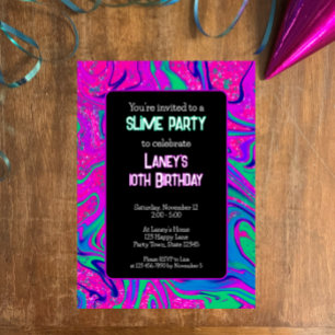 Invitation Cool Rose Turquoise Parties scintillant Filles Ann