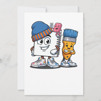 Invitation Cool School Art Crew – Cahier de dessin animé