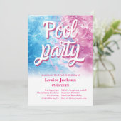 Invitation Cool script de la fête de piscine d'eau tourbillon (Debout devant)