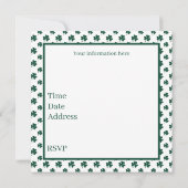 Invitation Cool shamrock tiled pattern leprechaun (Dos)