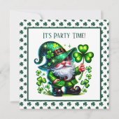 Invitation Cool shamrock tiled pattern leprechaun (Devant)