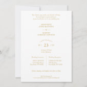 Invitation Cool Snazzy Golden Effect 2 Photos Mariage (Dos)