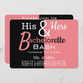 Invitation Cool Son & ses Combo Bachelor / ette Personnalisé  (Devant / Derrière)