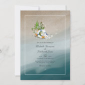 Invitation Cool Summer QR Code RSVP Beach Wedding (Devant)