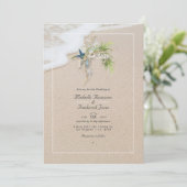 Invitation Cool Summer QR Code RSVP Beach Wedding (Debout devant)