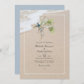 Invitation Cool Summer QR Code RSVP Beach Wedding (Devant / Derrière)