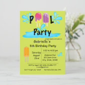 Invitation Cool Summer Sun Splash Pool Fête Anniversaire (Debout devant)