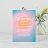 Invitation Cool Super Rose Turquoise Photo Graduation Party (Debout devant)