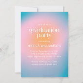 Invitation Cool Super Rose Turquoise Photo Graduation Party (Devant)