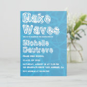 Invitation Cool Surfer Graduation Party Photo (Debout devant)