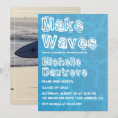 Invitation Cool Surfer Graduation Party Photo (Devant / Derrière)