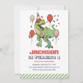 Invitation Cool T-Rex Dinosaur Parti Anniversaire de enfant (Devant)
