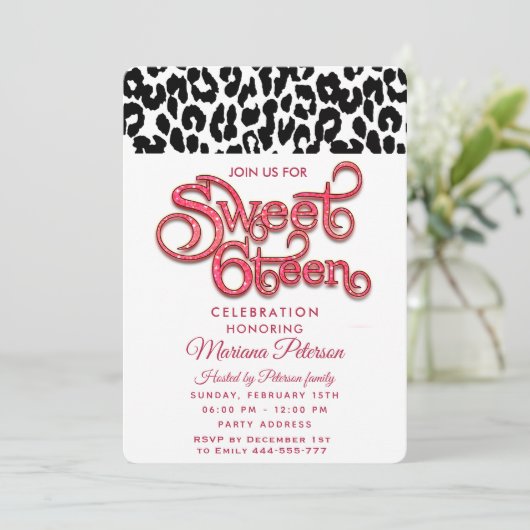 Invitation Cool Tendance léopard typographie douce 16 (Debout devant)