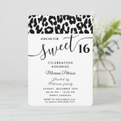 Invitation Cool Tendance noir blanc léopard doux 16 (Debout devant)