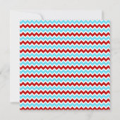 Invitation Cool tendance Turquoise Turquoise Rouge Chevron Zi (Dos)